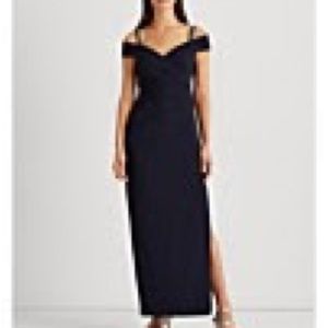 Lauren Ralph Lauren Embellished-Strap Off-The-Shoulder Gown